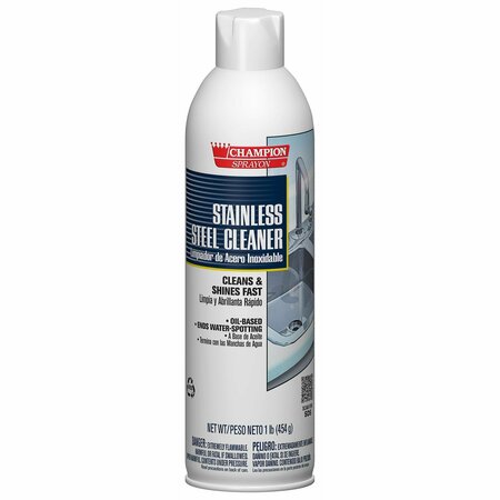 CHASE PRODUCTS Aerosol Stainless Steel Cleaner Oil-Based, 16PK 438-5197